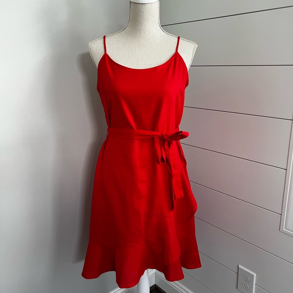 The Limited Red Ruffle Bottom Short Dress - Picture 2 of 7